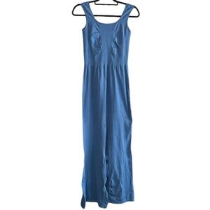 Free people Movement x The Class Hood Karma blue flare onesie NWOT